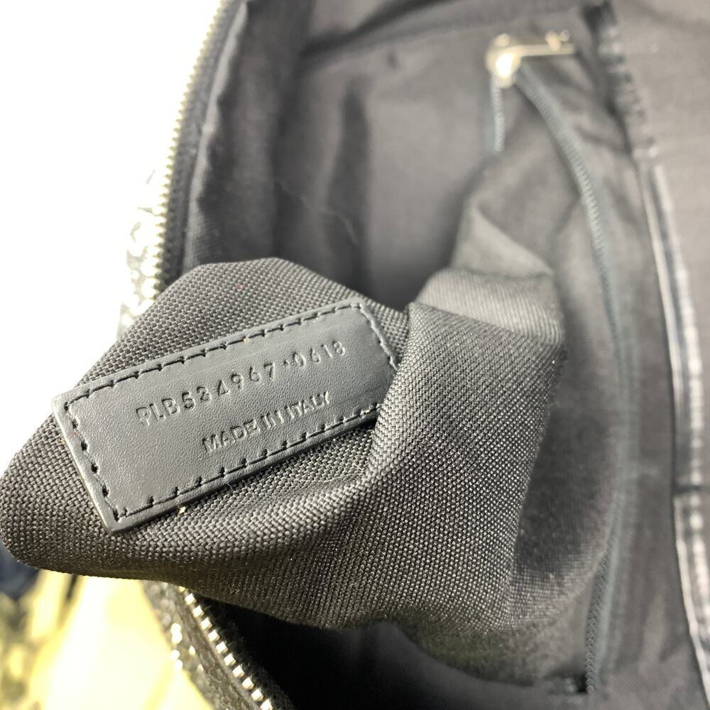 Saint Laurent City Glitter Backpack In Black Silver Multi Adjustable Straps - Picture 8 of 11